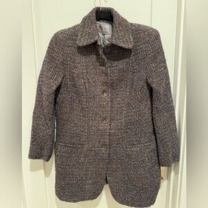 Ann Freedberg wool Jacket Madeleine Tweed Lined Womens Size 10 Gray C1